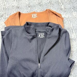 Stylish Black and Tan Jumpsuit Set